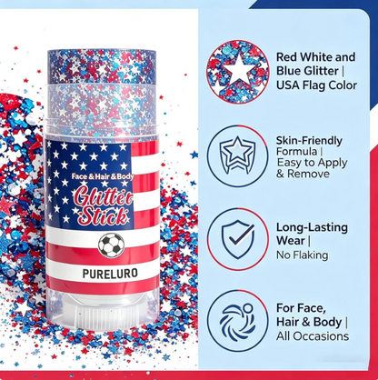 4th of July Glitter Stick – Red, White & Blue Body & Hair Sparkle